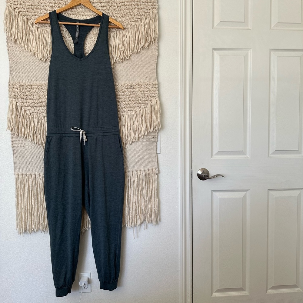Vuori Dark Gray Racerback Jumpsuit